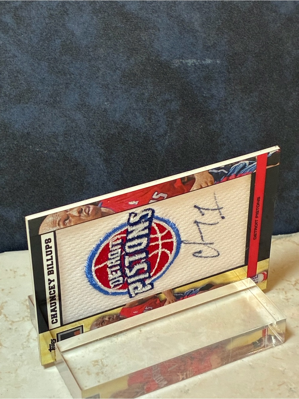 Chauncey Billups Team Logo Autographed Basketball Card - Picture 5 of 10